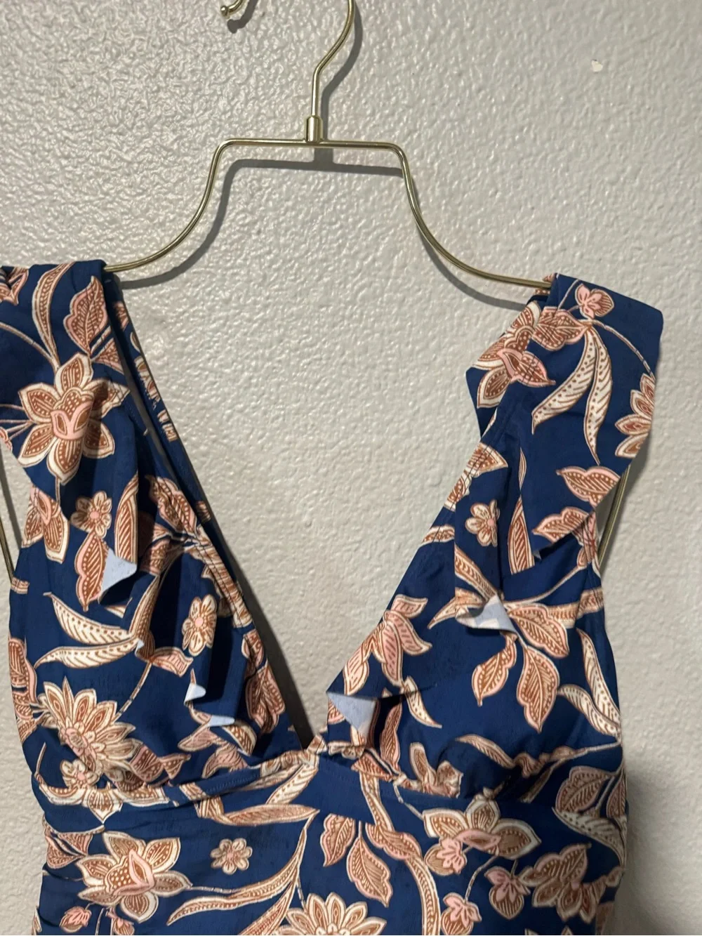 CUPSHE Women's floral Ruffled Lace Up One Piece Swimsuit size XL
